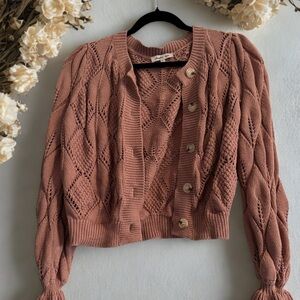 Another Love Dusty Rose Knit Sweater Cardigan
